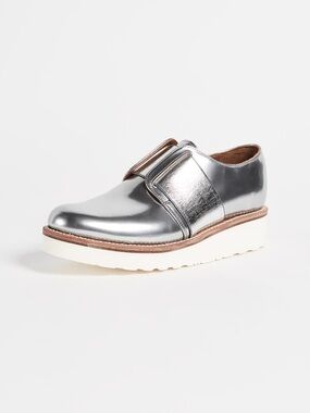 Grenson Metallic Lila Silver Slip-On oxfords